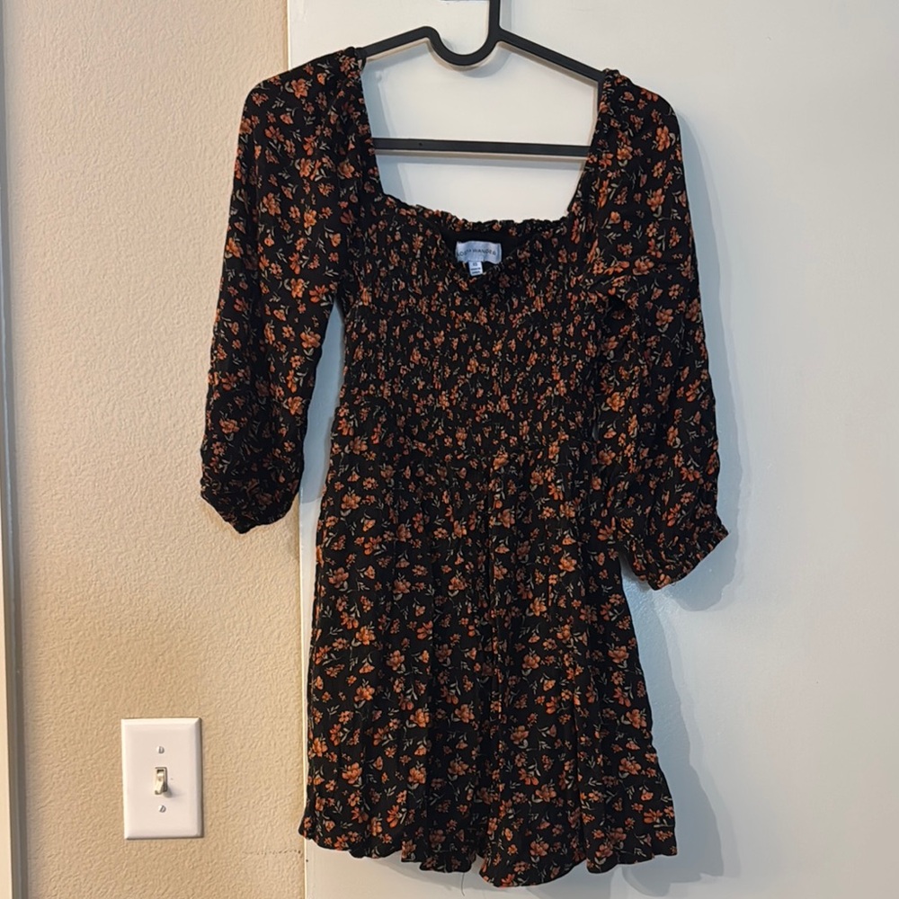 Floral Black Dress
